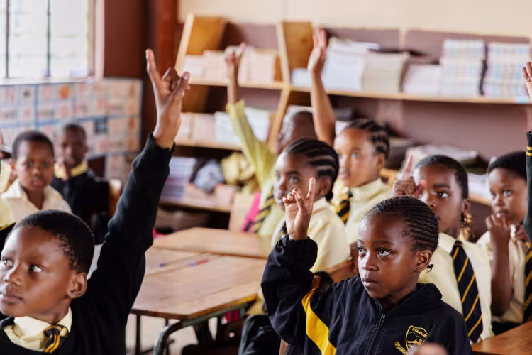 Children in classroom. 