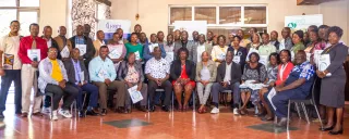 A large group of people standing together.